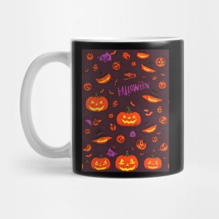 Halloween Spooky Orange Pumpkin Pattern Mug